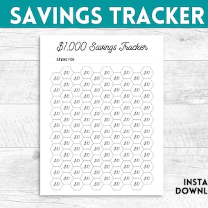 1000 Dollar Savings Challenge, Honeycomb Savings Tracker, Saving Challenge, Savings Printable, Savings Challenge Printable, Savings PDF