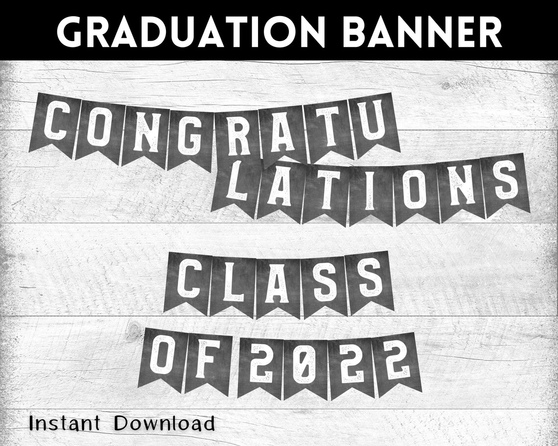 Printable Graduation Banner Graduation Banner 2022 Congrats Etsy