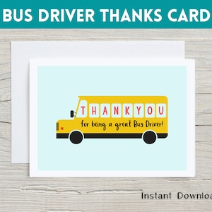 Cartão de agradecimento do motorista de ônibus, agradecimento ao motorista de ônibus, motorista de ônibus escolar, obrigado por ser um ótimo motorista de ônibus, fim da escola para impressão