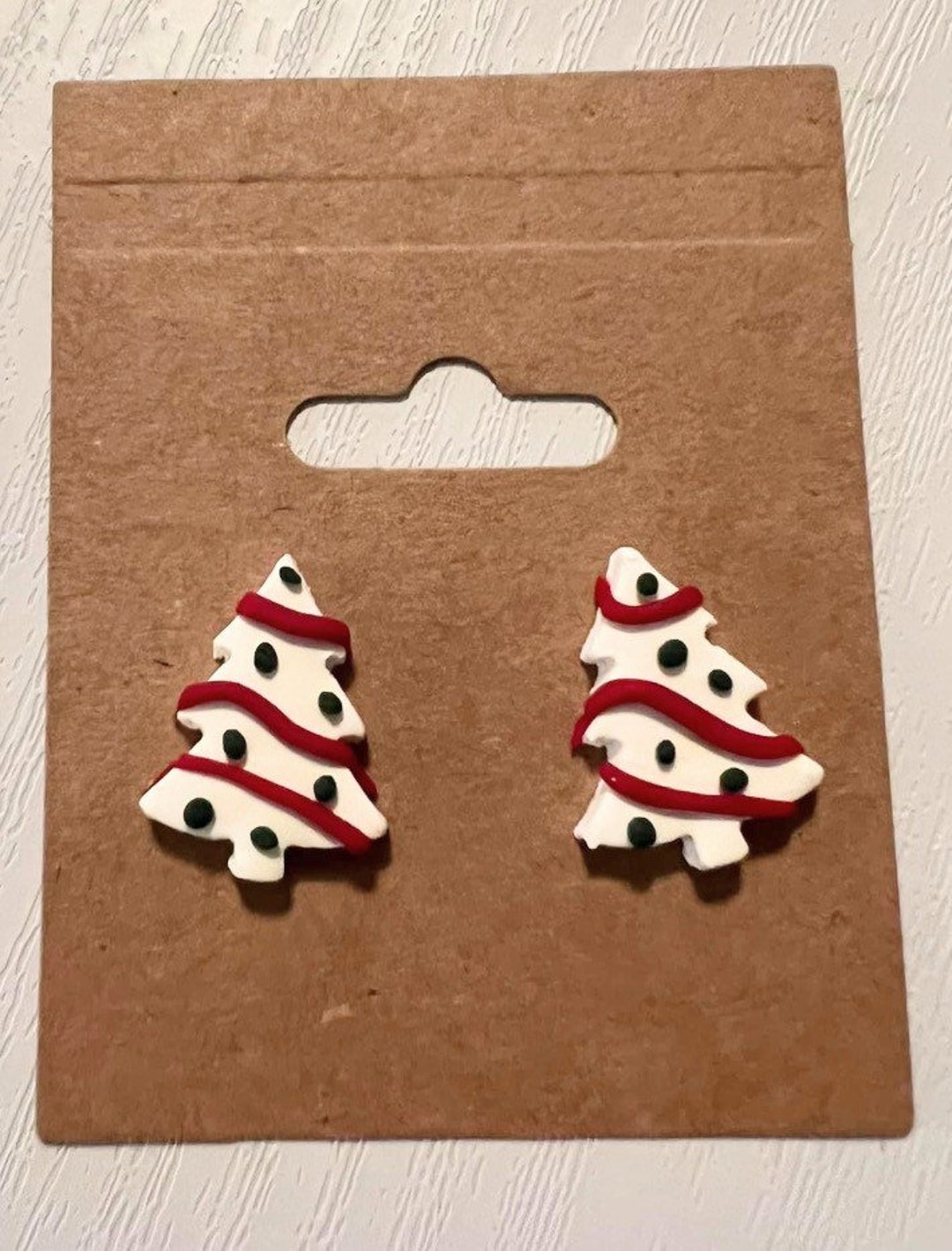 Christmas Tree Cake Earrings/studs/clay Earrings/handmade Etsy