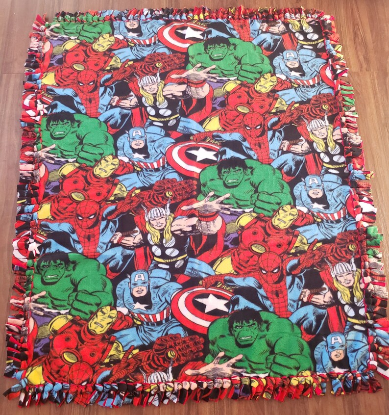 Blanket Marvel Comic Fleece No Sew Blanket Etsy