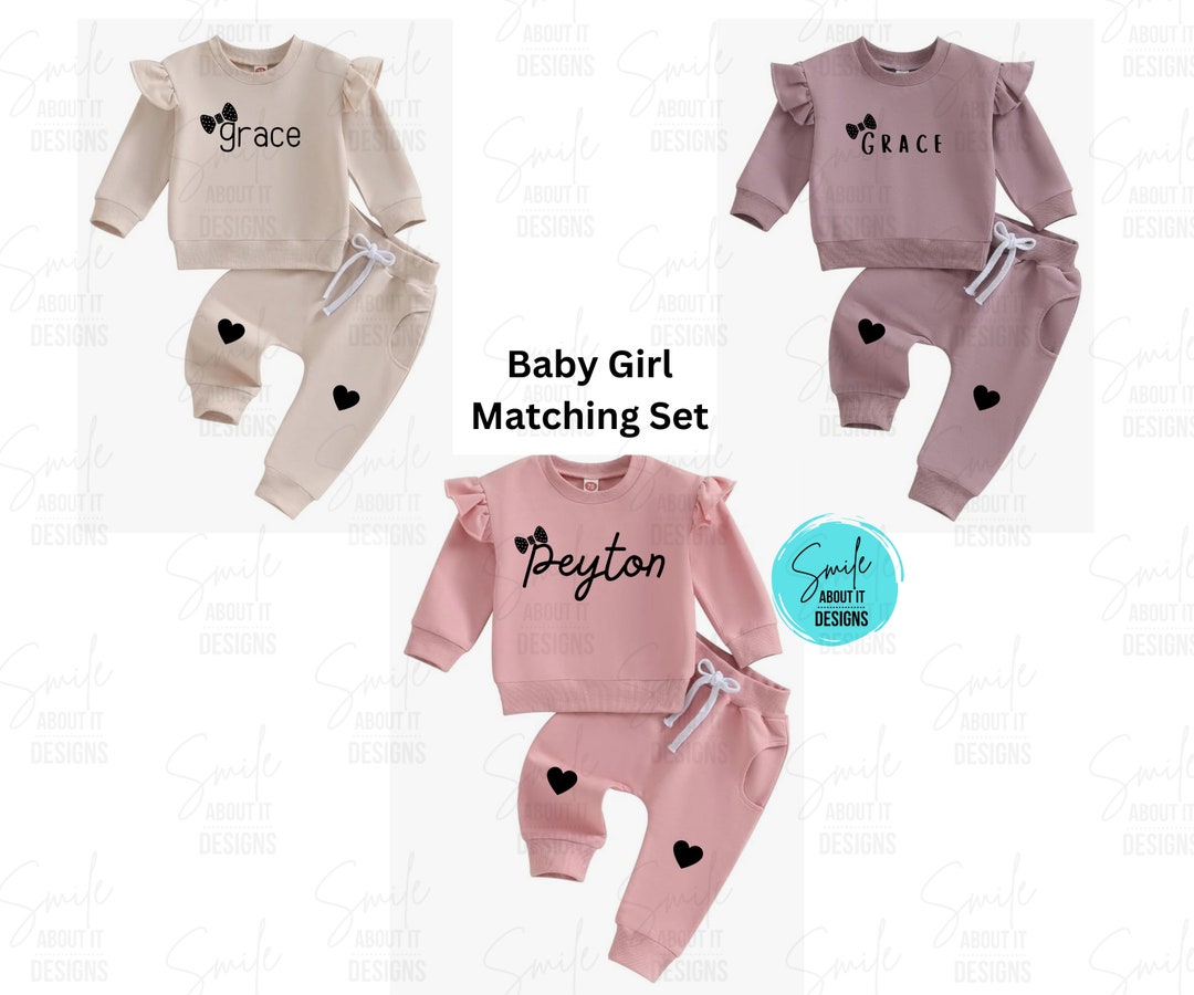 Baby Girl Sweatsuitname Personalizedfall/winter/newborn/infant/024 Months Etsy