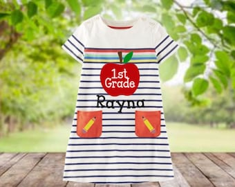 Kid's Apparel: Girl's Grade Level Back To School Dress 2T-8/Preschool/PreK/Kindergarten/1st/2nd/3rd Grade