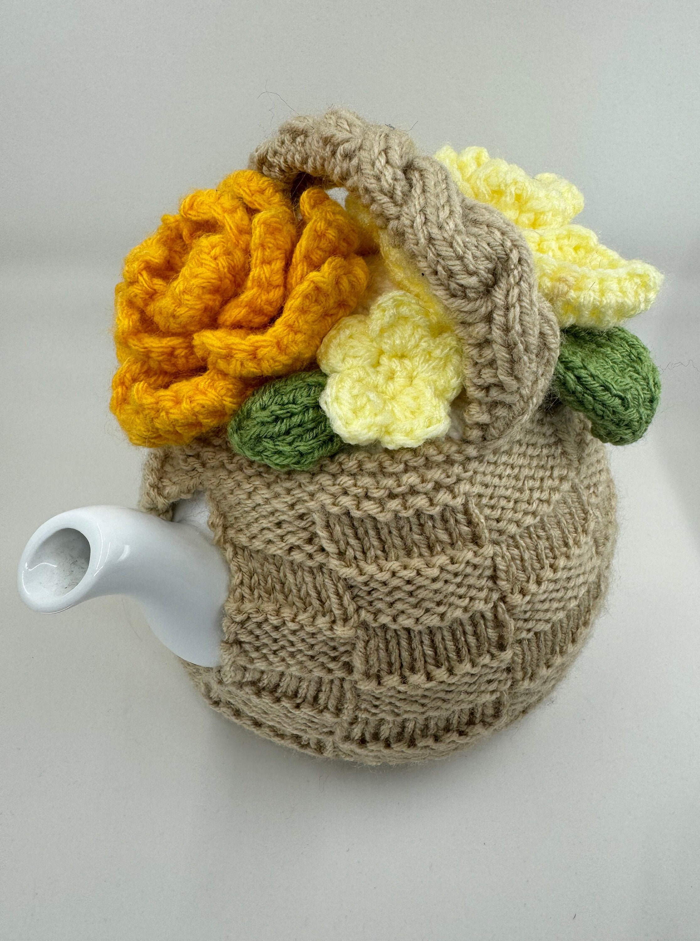 Premium Hand Knit Tea Cozy | Stylish Teapot Insulator for Warmth and Elegance - flower basket - plants - terrarium