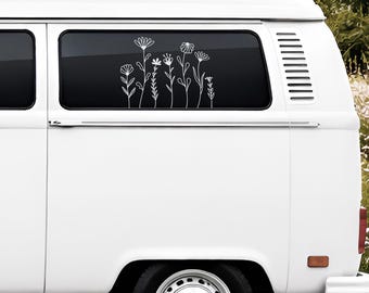 Camper Stickers, Van Stickers, Camper Decals, Van Decals, RV Stickers, Wildflower Decal, Floral Car Stickers, Caravan Stickers
