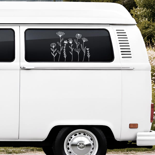 Stickers camper, stickers bestelwagen, stickers camper, stickers bestelwagen, stickers camper, sticker wilde bloemen, stickers bloemen auto, stickers caravan, stickers caravan