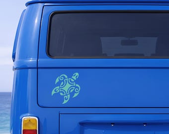 Camper Stickers, Van Stickers – Tribal Sea Turtle Vinyl Decal | RV, Motorhome, Caravan, Trailer Sticker | Beach, Ocean & Van Life Gift