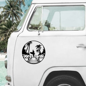 Surf Aufkleber, Van Aufkleber, Camper Aufkleber, Surfer-Auto-Aufkleber, Surf-Auto-Dekor, Wohnwagen Aufkleber, RV-Abziehbilder, Strand-Auto-Aufkleber, Van-Abziehbilder
