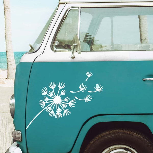 Camperstickers, bestelwagenstickers, boho paardenbloemsticker, campersticker, vinylsticker voor camper of caravan