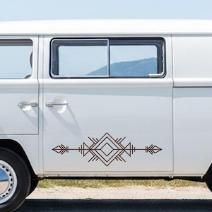 Pegatinas para autocaravanas, pegatinas para furgonetas, calcomanía de flecha tribal geométrica, pegatina boho para autocaravanas, vinilo para caravanas y vehículos recreativos
