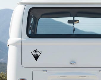 Camper Stickers, Van Stickers, Mountain Forest Decal, Nature Camper Van Sticker, RV Caravan Vinyl