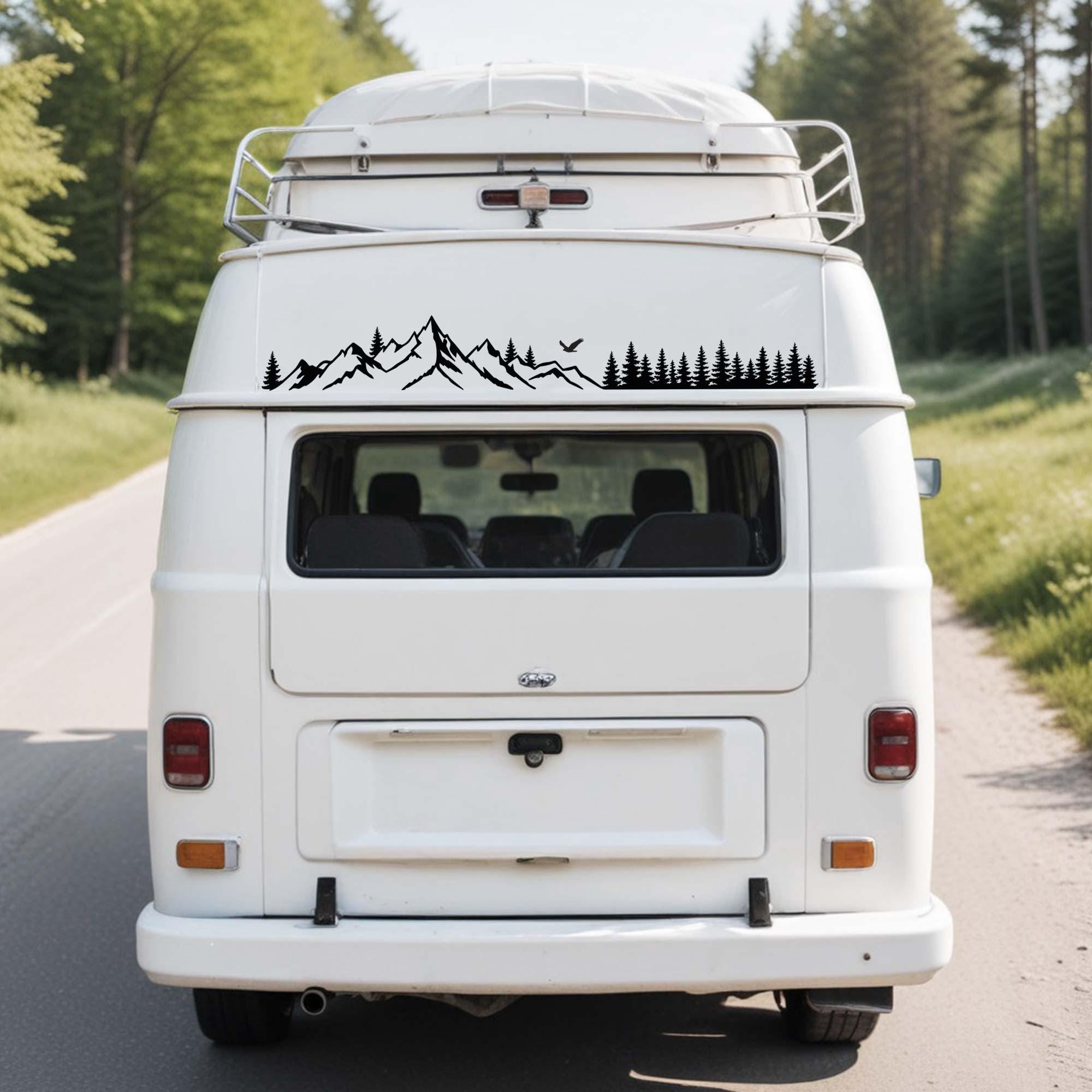 Autocollants Vinyle Motif Montagne Pour Camping-car Ou Van - Déco Personnalisée