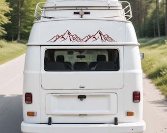 Camper Stickers, Mountain Landscape Van Decal, Outdoor Adventure Vinyl Sticker, Camper Van Graphic, Nature Travel Decal