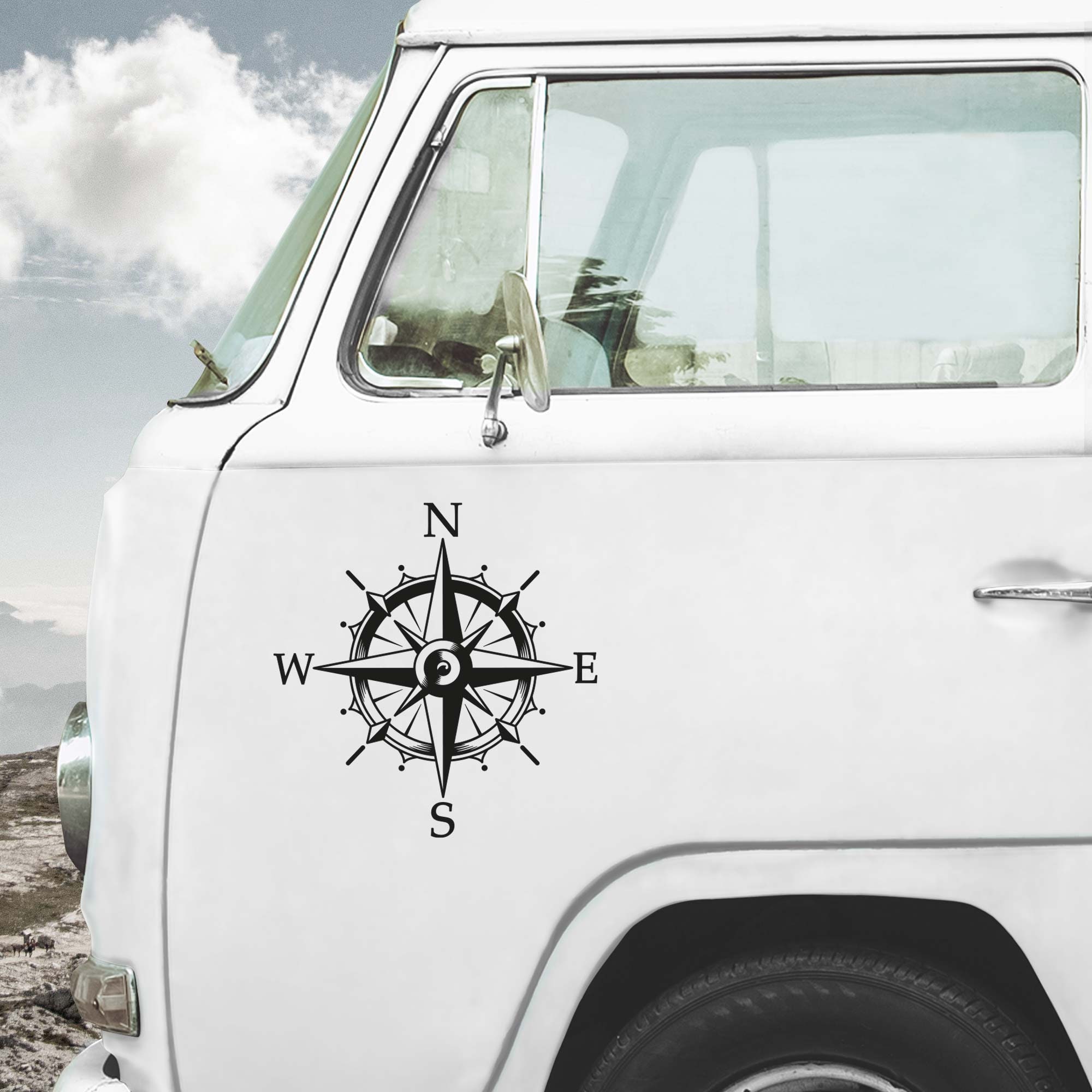 Kompass Weltkarte Wohnwagen Auto Aufkleber Aufkleber Camper