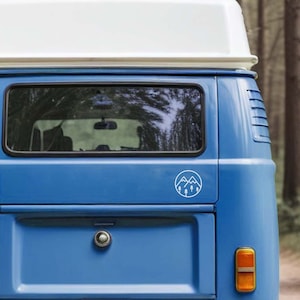 Camper Stickers, Van Stickers, Auto Stickers, Mountain Car Sticker, Circle Car Decal, Mountain Trees Decal, Caravan Stickers, Car Gifts