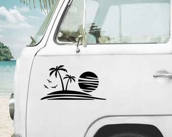 Camper stickers, Van stickers, Caravan sticker, Palm trees car decal, Palm beach sticker, Van decal, Sunset car decal, Rv decals, Tropical