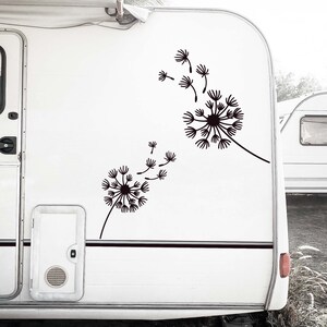 Camper stickers, Van stickers, Caravan sticker, Van decal, Dandelion car decal, Flower car stickers, Rv decals, Cute car stickers, Motorhome