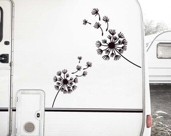 Camperstickers, bestelwagenstickers, caravansticker, bestelwagensticker, paardenbloem autosticker, bloemenautostickers, camperstickers, leuke autostickers, camper