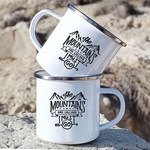 Mountain Camping Mug, Adventure Mug, Camper Coffee Mug, The Mountains Are Calling Mug, Hiking Mug, Camper Gift, Van Life Mug, Camping Cup