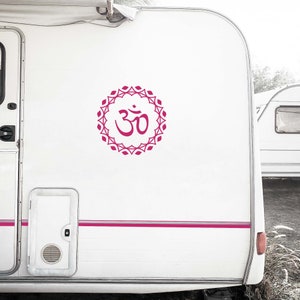 Mandala Car Sticker, Om Decal, Camper Stickers, Van Stickers, Caravan Decal, RV Decals, Yoga Car Sticker, Spiritual Car Sticker