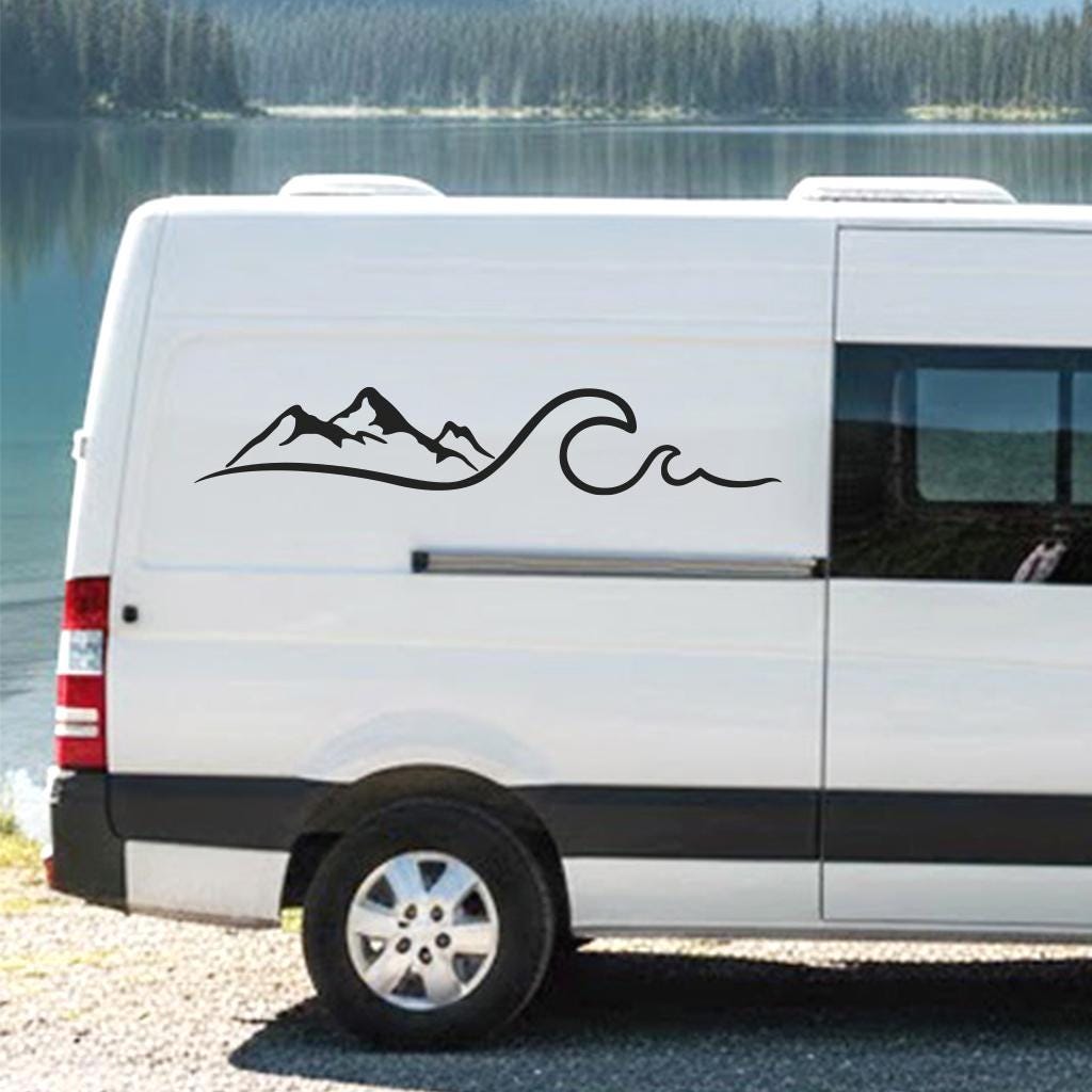 Stickers camping-car, Stickers camping-car, Stickers camionnettes, Sticker plage flèches croisées, Sticker camping-car animaux marins, Stickers campin