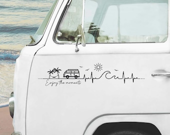 Stickers camper, stickers bestelwagen, sticker Heartbeat Beach Ocean, sticker Van Life camper, sticker camper, vinyl camper