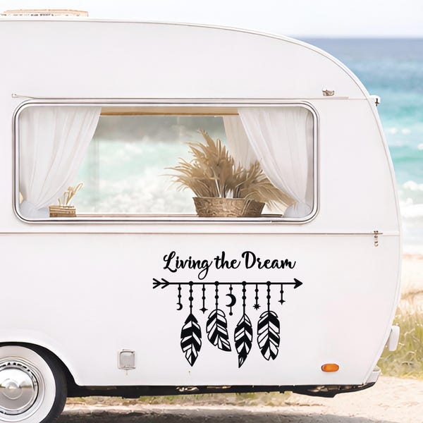 Camperstickers, stickers bestelwagen, gepersonaliseerde verensticker, aangepaste naam boho sticker camper, camper vinyl