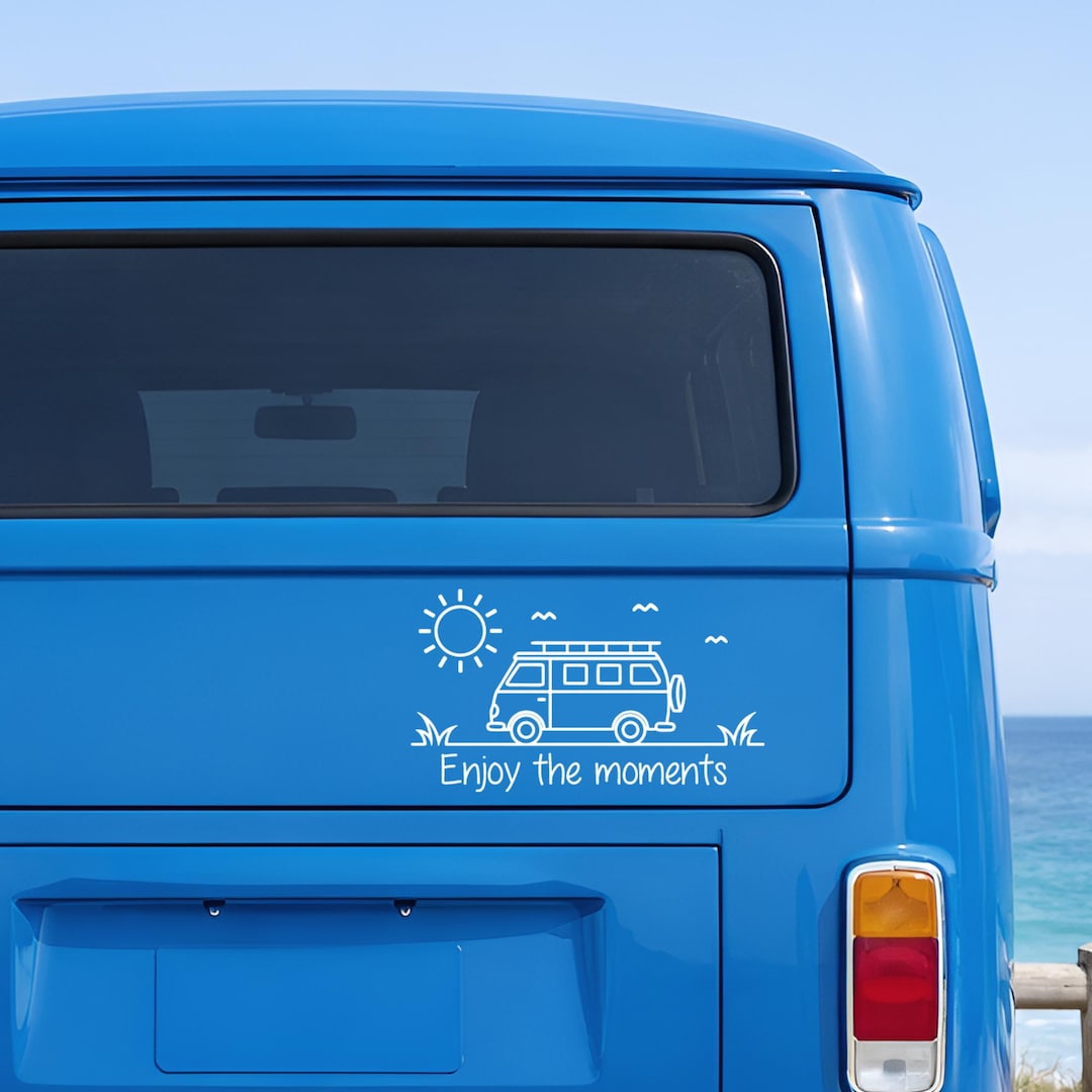 Camper Stickers, Van Stickers – Minimalist Camper Van With Sun ...