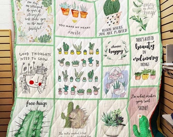 Succulent Blanket-Succulent decor-Succulent Nursery-Succulents-Mint Blanket-Baby Shower Gift-