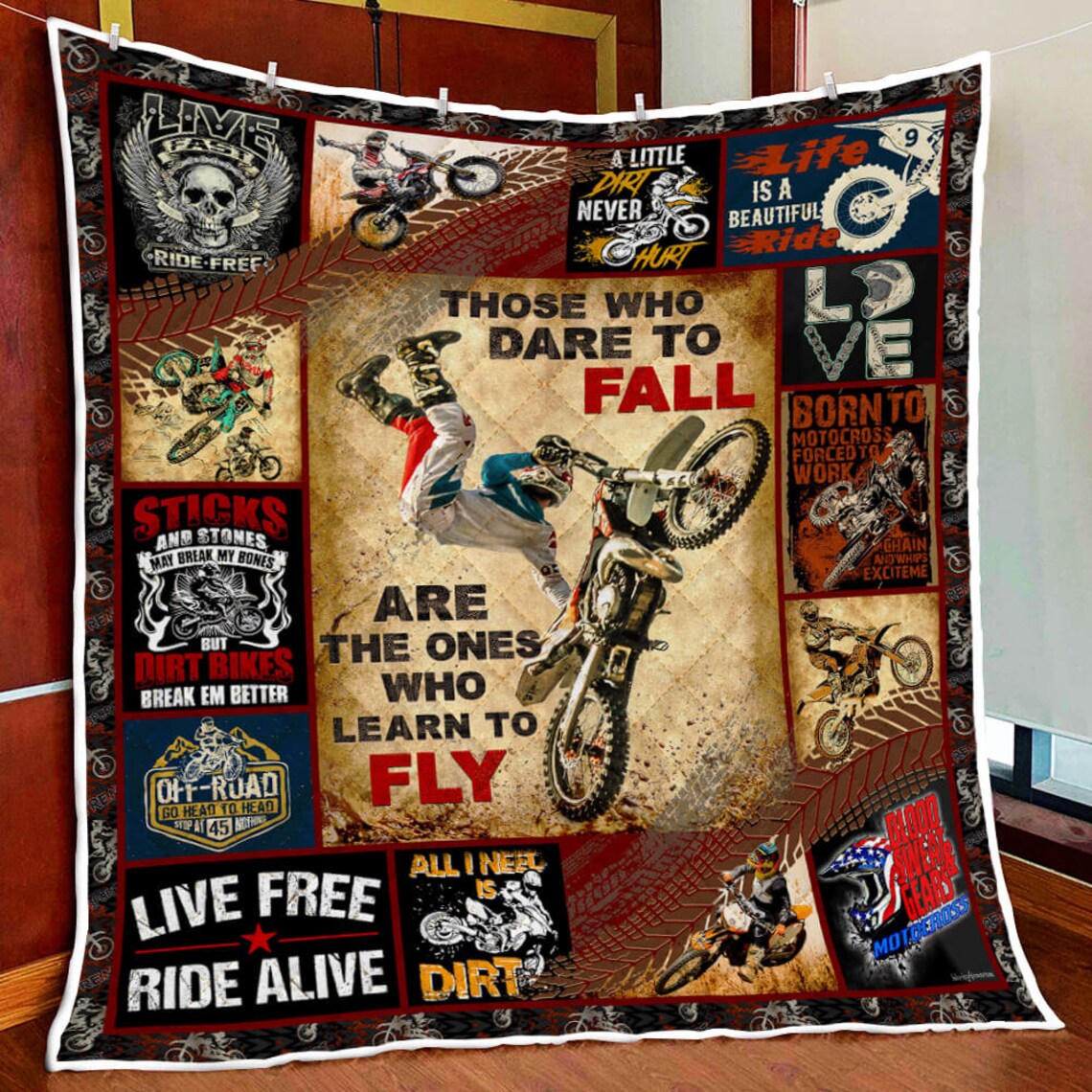 Motocross. Dirt Bike All Season Quilts Blanket Super King Etsy