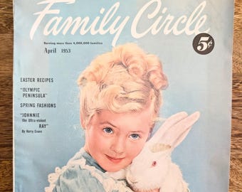 1953, Vintage Zeitschrift, Familienkreis, 185 Pg, Vintage Fotografie, Vintage Mode, Vintage Küche, Vintage Wohnkultur, Mid Century Kunst