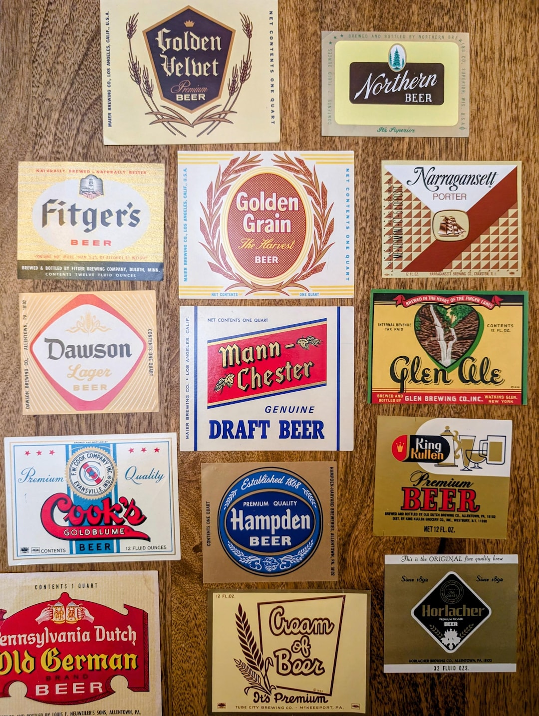 Vintage Beer Label Collection, 1930s-50s Lithograph Art, Bar Decor - Etsy