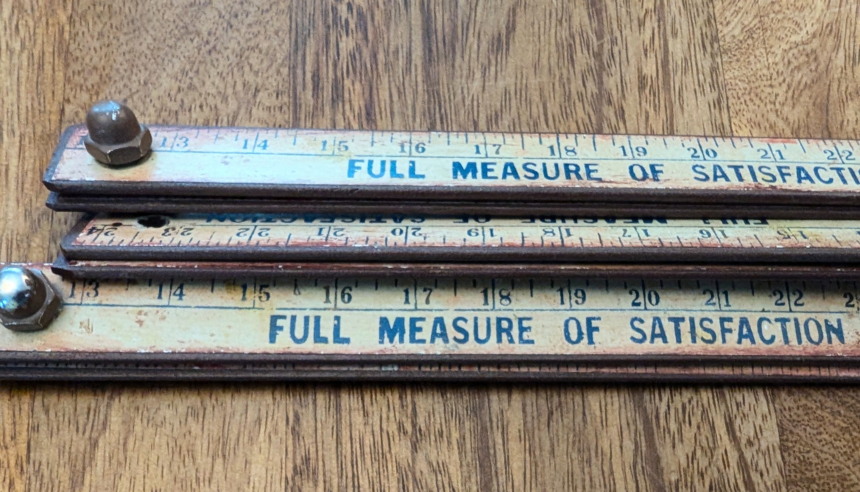 Three, Folding Metal Rulers, Odd Scale, 13