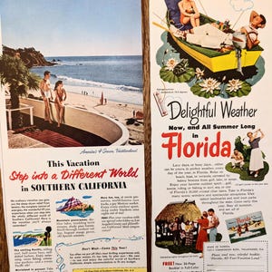 1950, SIETE, Viajes antiguos, Fotografía antigua, Arte antiguo, Decoración vintage para el hogar, Regalo de arte de mediados de siglo, Pósters de viajes antiguos