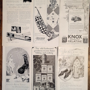 1926, zes, origineel, zwart-wit, antiek papier, vintage kunst, kunstcadeau jaren 1920, vintage interieur, vintage scrapbooking, vintage kerst