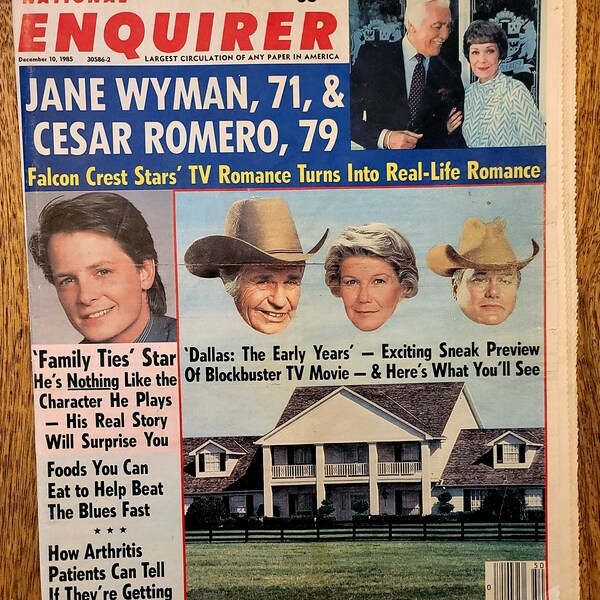 1985, National Enquirer, Vintage Magazine, 1980s Nostalgia, Old Hollywood, Retro Television, Vintage Photography, Fun Gag Gift