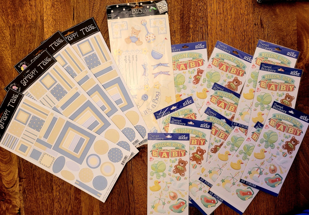 1990s Vintage Baby Boy Sticker Sheets, Scrapbook Collection Bundle - Etsy