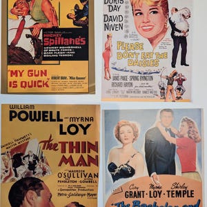 EIGHT, Vintage Movie Prints, Vintage Movie Posters, Old Hollywood Collectors, Vintage Home Theater Decor, Film Noir, Mid Century Gift, Repro