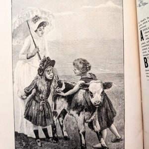 1889, Vintage Children&#39;s Book, Our Little Men and Women, Antique Victorian Children&#39;s, Antique Art Illustration, Antique Paper, 40 Pages