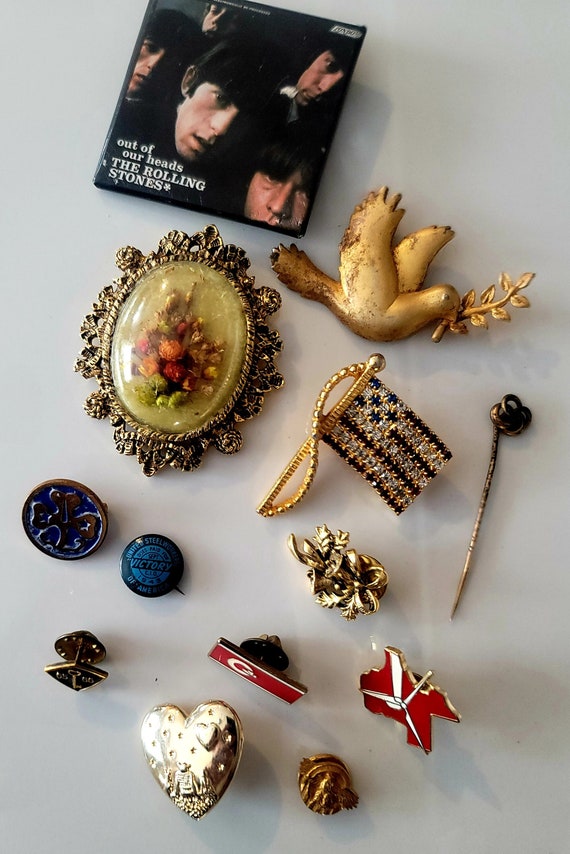 1920-1980, Vintage Pins, Collection of 13, Antique