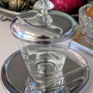 1950s  Condiment Server, Lid and Matching Plate, Serving Spoon, Mid Century Home