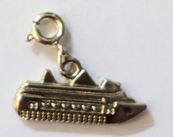 Sammlung von 12, Diamond International, Souvenir Charm, Kreuzfahrtschiff Boot, Goldton, Gastgeschenke, Vintage Schmuck, Charms, Bon Voyage Charm