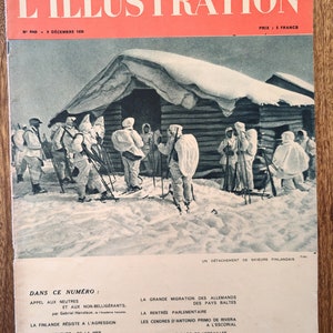 1939, Francés vintage, L'Illustration, 34 Pg, Regalo de coleccionistas de la Segunda Guerra Mundial, Fotografía vintage, Arte antiguo, Historia europea, Finlandia vintage, Mapas