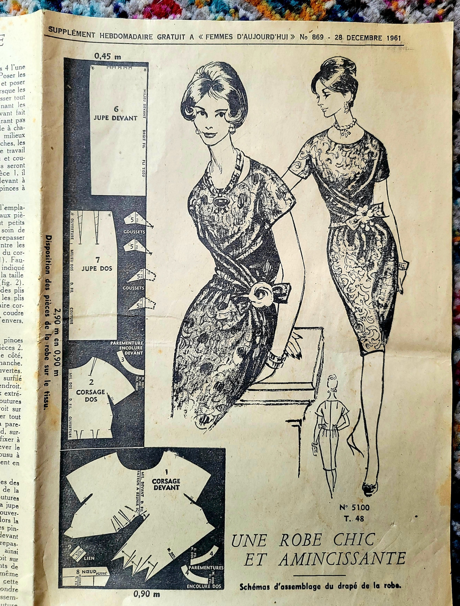 1961 French Sewing Patterns and Instructions FoldOut Etsy