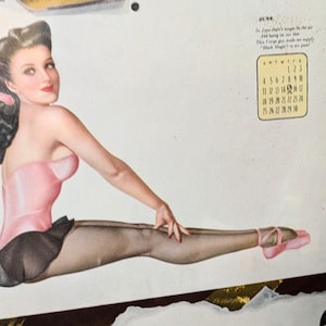 1944, Vintage Pinup, Varga Girl, Vintage Varga Art, Retro Calendar, Esquire, Vintage Art, WW2 Era Collector, Varga Baby, Vintage Home Decor