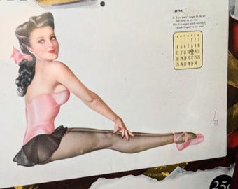 1945, Varga Girl, Mum's the Word, Esquire Gatefold, Rare, Vintage