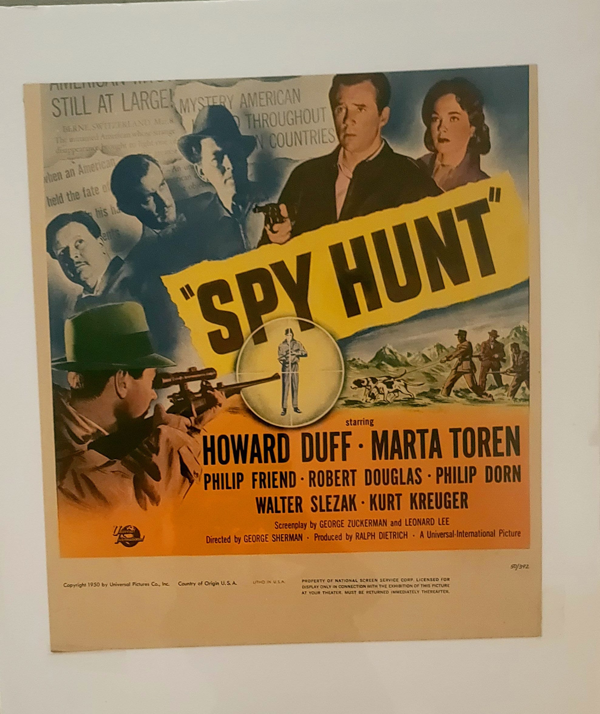1950, Vintage Filmplakat 'Spy Hunt' Limitiert & Nummeriert, Old Hollywood Sammler, Film Noir, Mid Century Sammlergeschenk