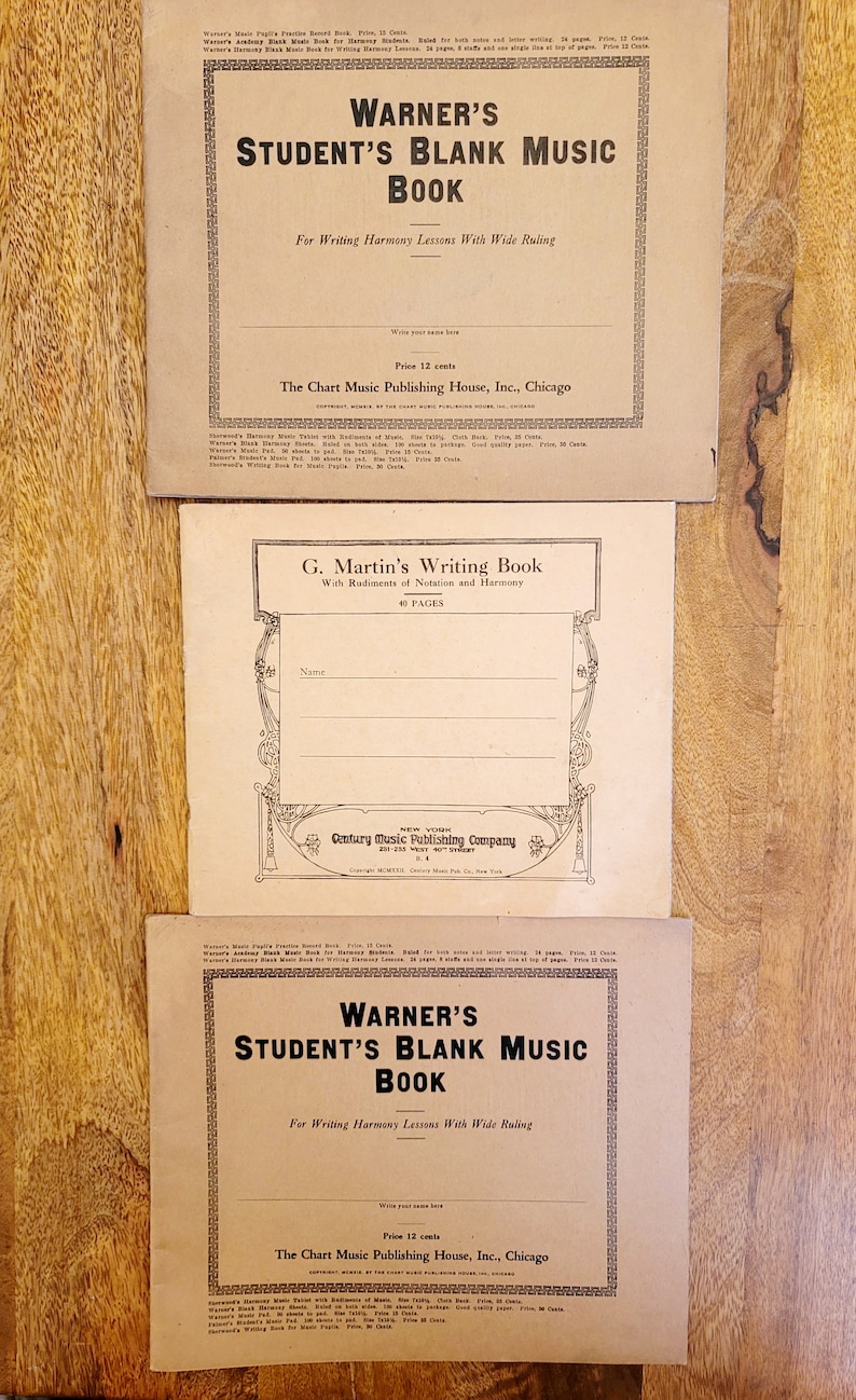 1920s, THREE, Vintage Music, Note Books, Vintage Music Collectors ...