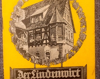 Livret allemand vintage des années 1960, Hotel Lindenwirt, voyage romantique sur le Rhin