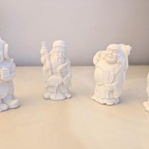 Four, Vintage Chinese, Fu Lu Shou, Resin Art, Good Luck Gift, Peace, Happiness, Prosperity, Longevity, Feng Shui Home, Figurines